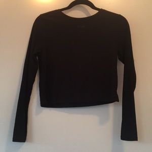 H&M Ribbed Long Sleeved Black Top